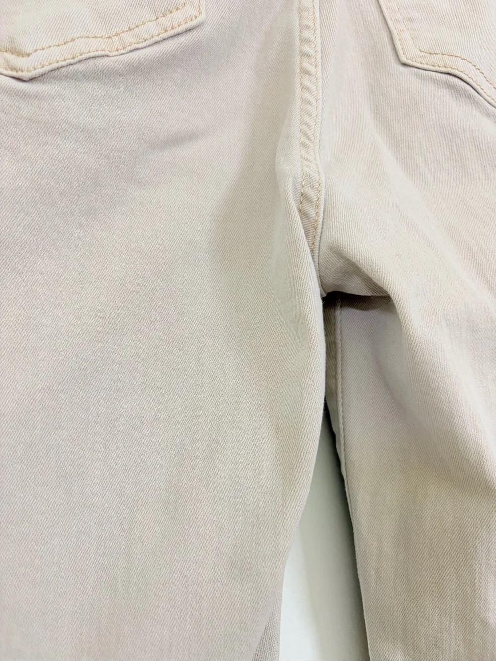 Free People 70s Boho Just Float On Bell Bottom Jeans Cream Beige Flare Pants 28R